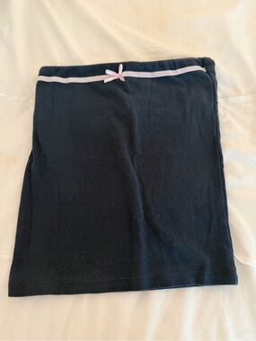 Classic Navy Tube Top with Cute Baby Pink Bow Lining - Subdued XS
